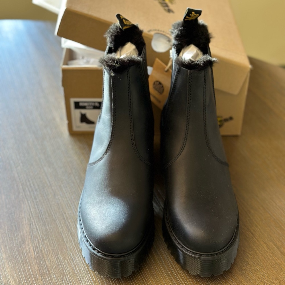 Dr. Martens Rometty Faux Fur Lined lug sole Chelsea Boot